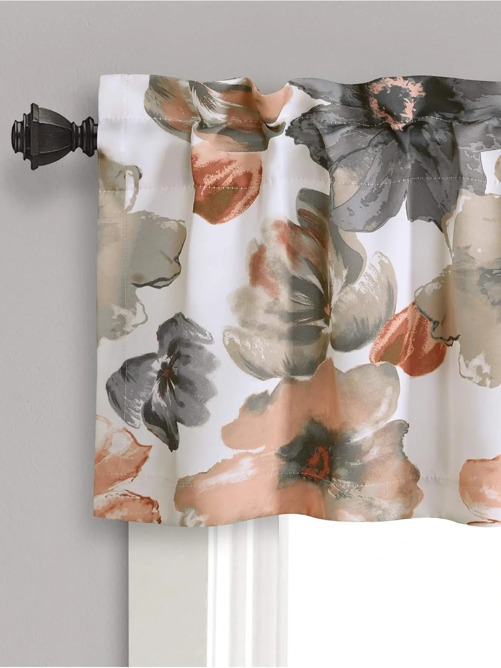 Half Moon Leah Room Darkening Insulated Noise Reducing Floral Valance 52x18